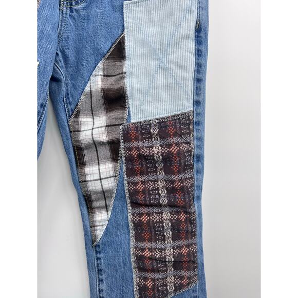 Jaded London Dolls Kill Patchwork Jeans Y2K Grunge Indie Sz 25 Denim Boyfriend - Picture 11 of 11